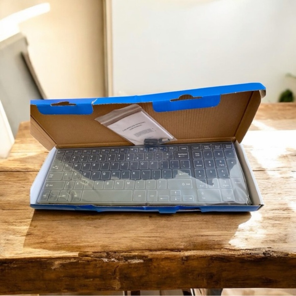 Sleek Wireless Keyboard with USB Receiver & Type-C Adapter